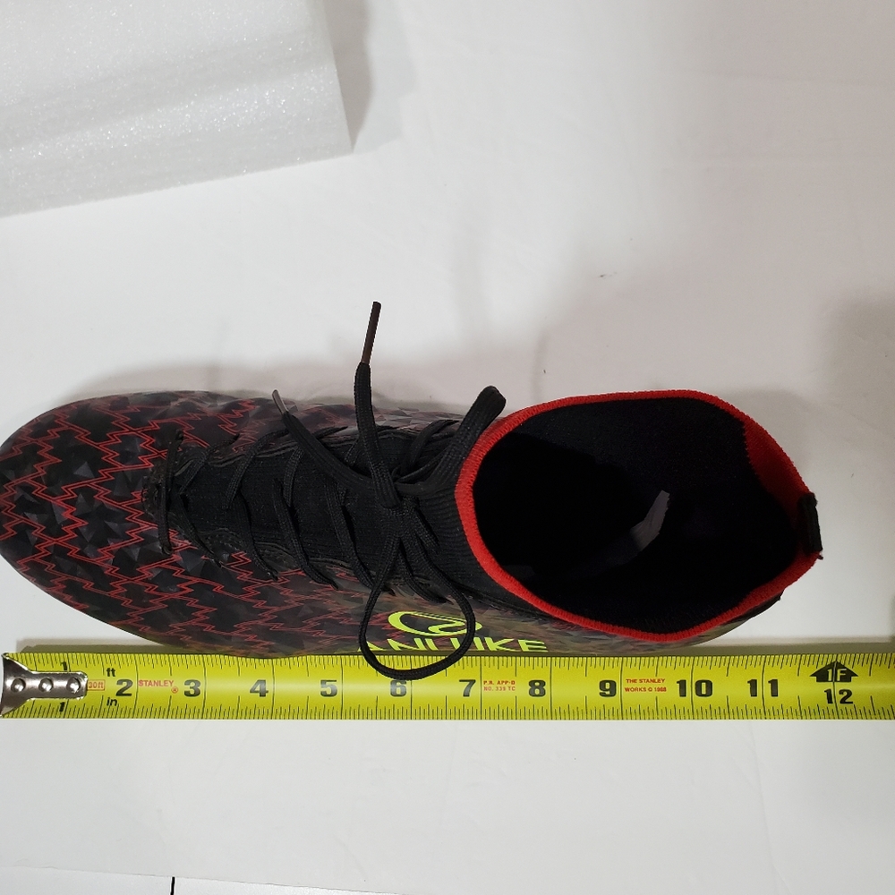 Anluke Fit Collar Black & Red Soccer Cleats Size 41 EUR 8 Men 9.5 Women NWOT - Picture 12 of 13